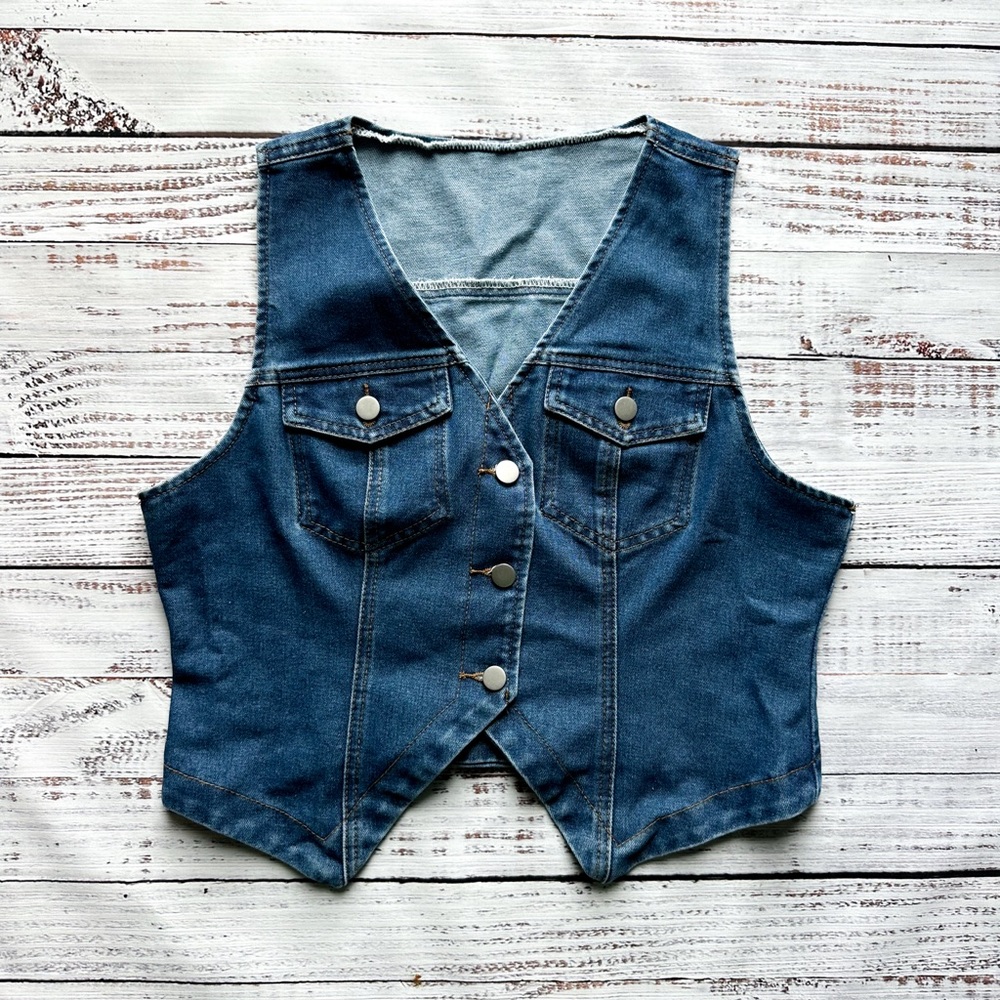 Stylish Blue Denim Vest